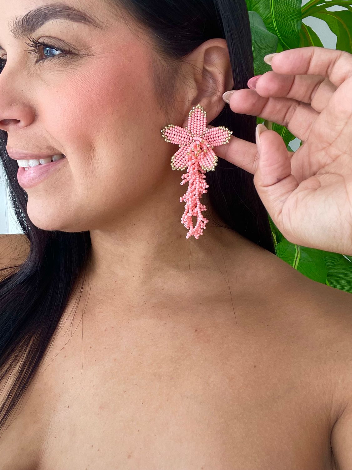 Salmón Flower Earrings