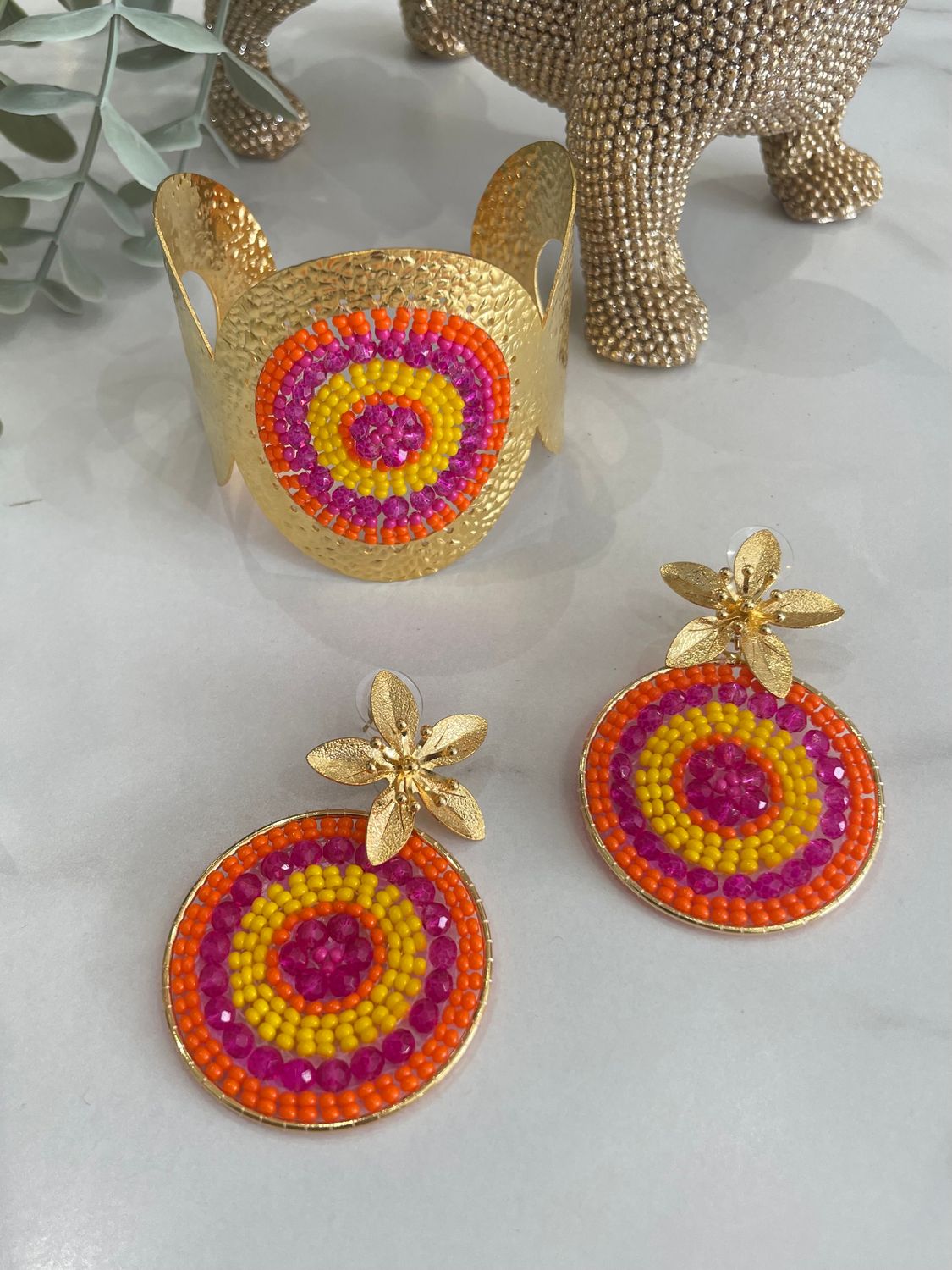 Sunset Colors &amp; Gold Earrings Set