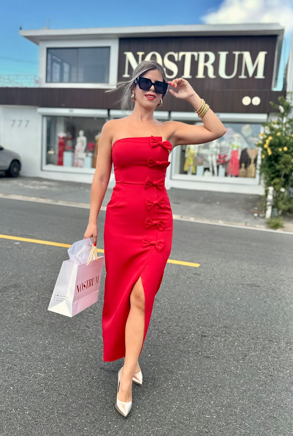 Passion Red Strapless Cocktail Dress