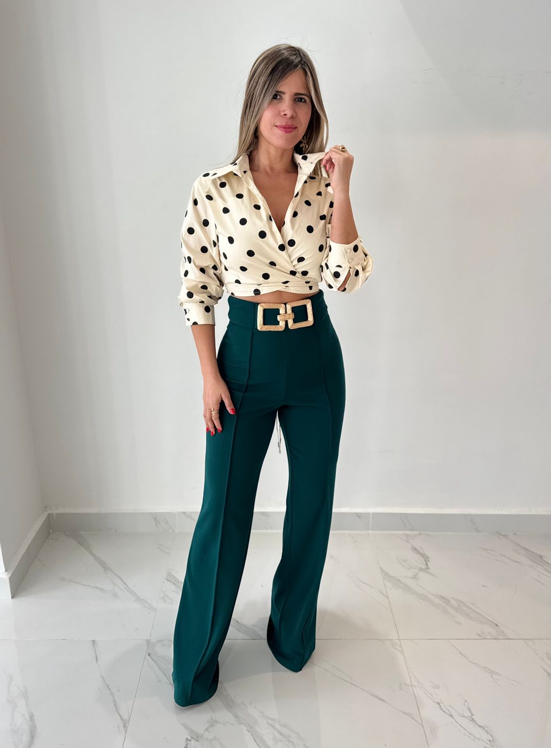 Hunter Green High Waisted Pant