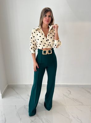 Hunter Green High Waisted Pant