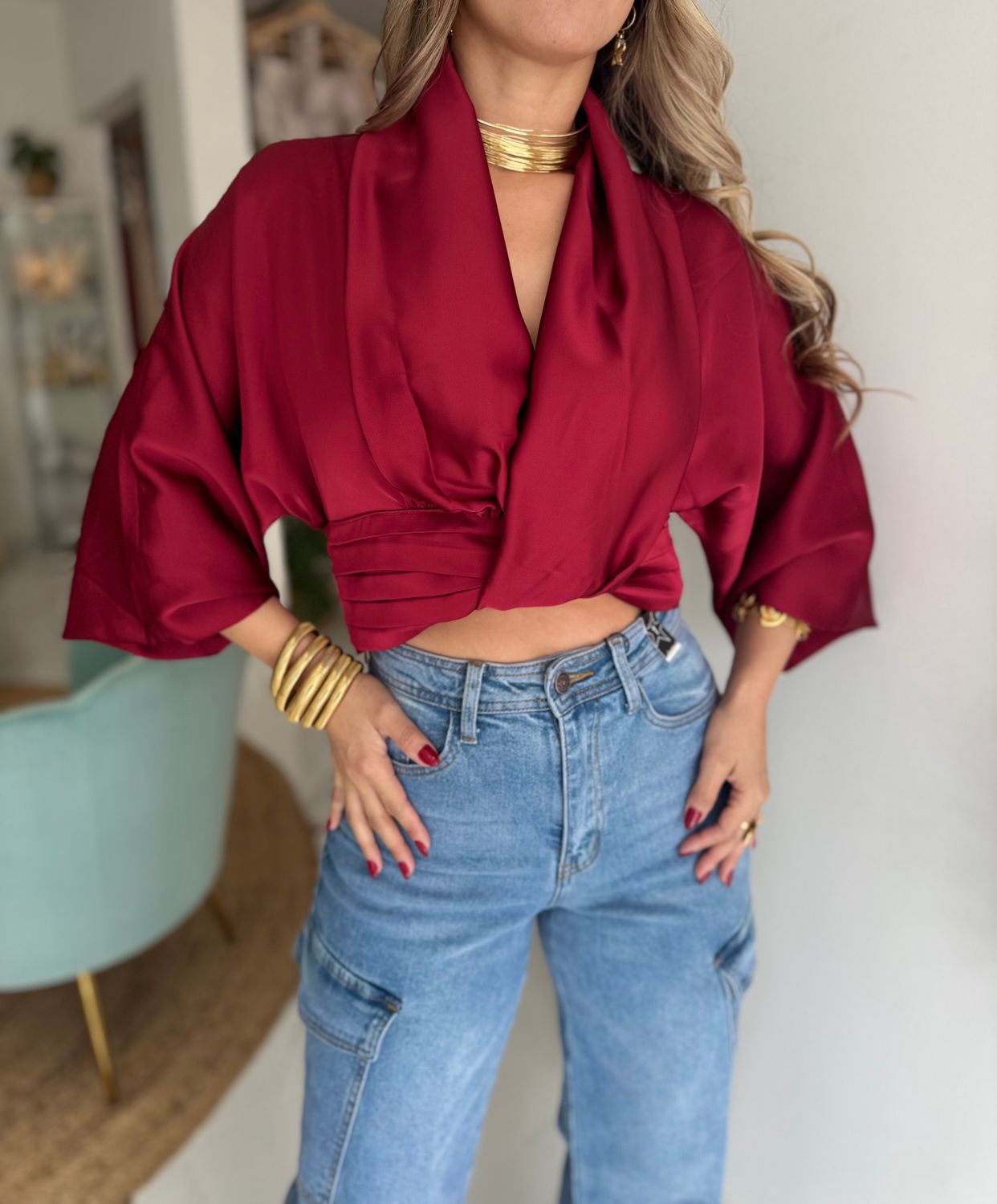 Burgundy Wine Blouse