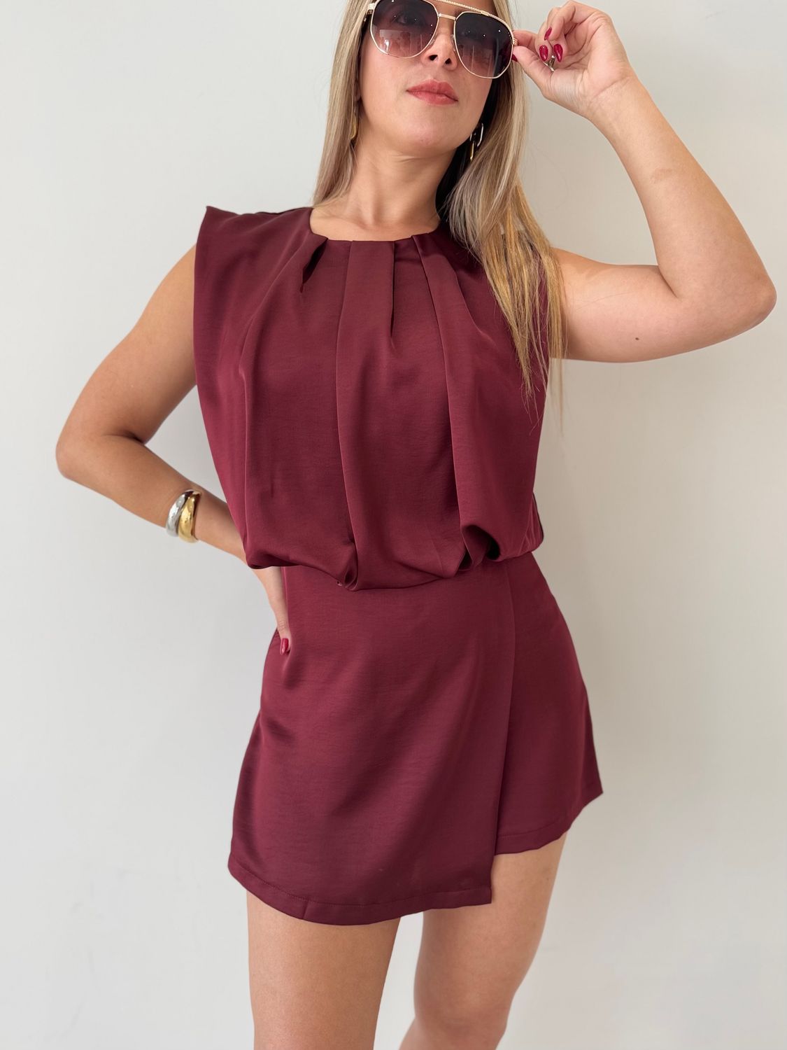 Burgundy Romper