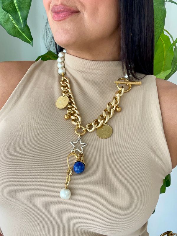 Pearls Big Chain &amp; Charms