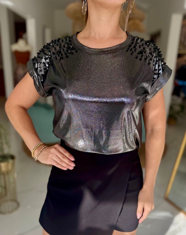 Metalic Gray T Shirt