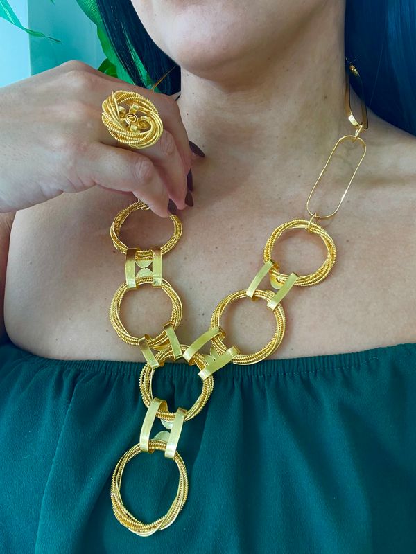 Gold Circles Trio Jewerly