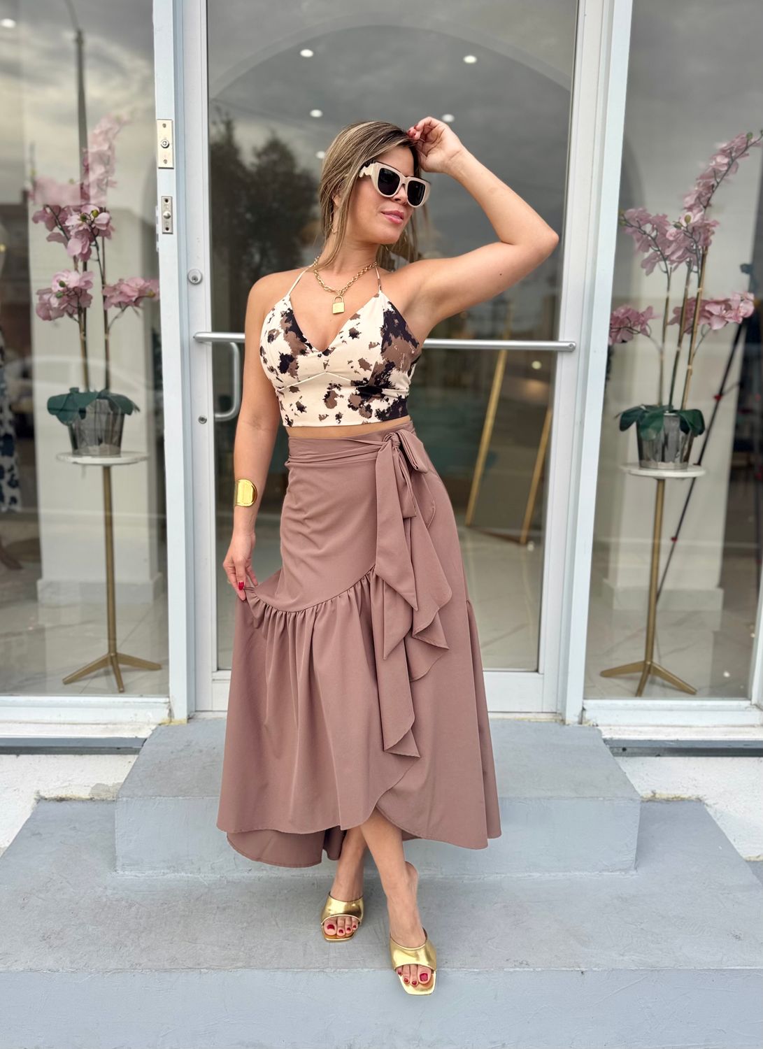 Mocha Wrap Around Skirt