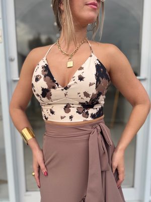 Cow Print Adjustable Top