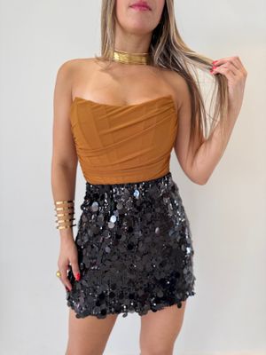 Black Vivi Sequin Skirt