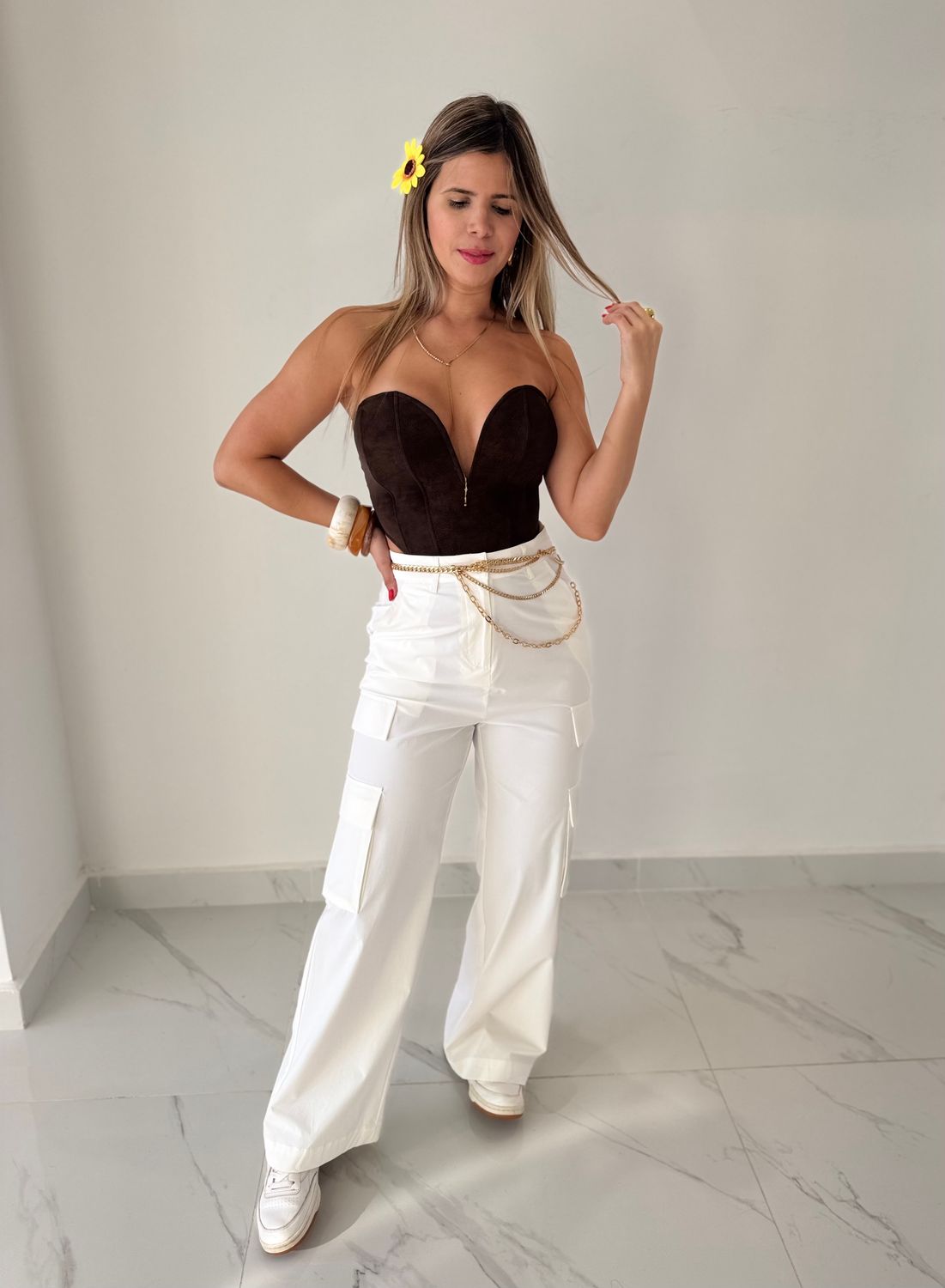 White Cargo Pants
