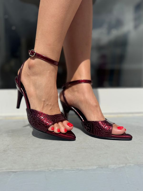Burgundy Charol Exclusive Heels 100% Leather