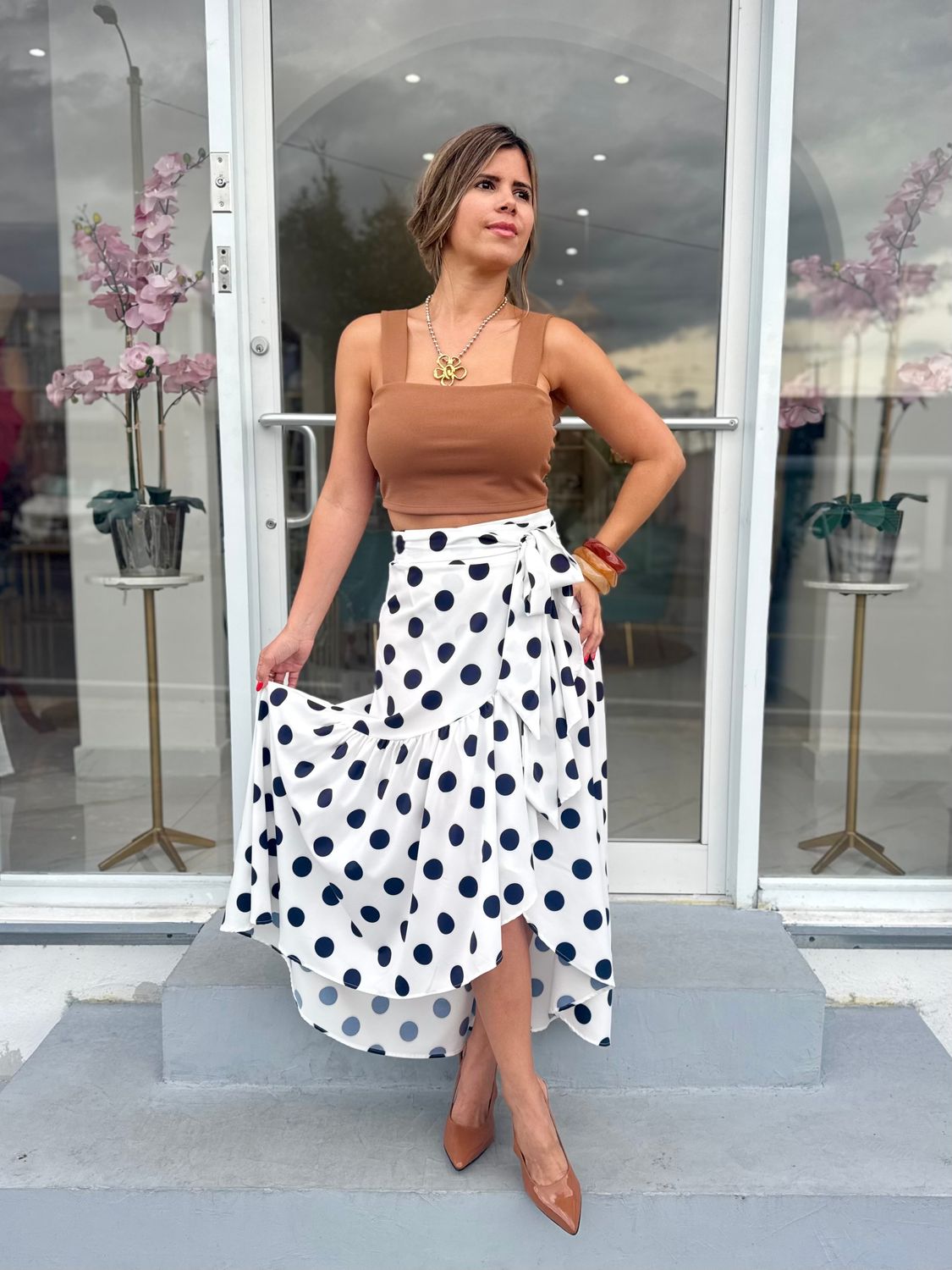 Polka Dots Wrap Around Skirt