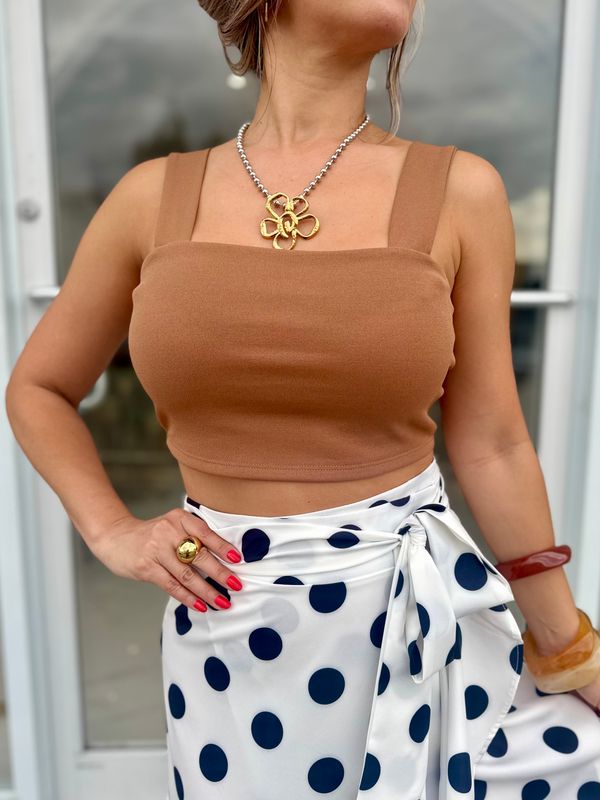 Camel Basic Crop Top