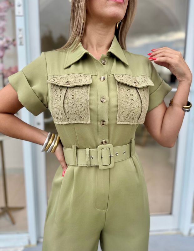 Green Pastel Casual Jumpsuit