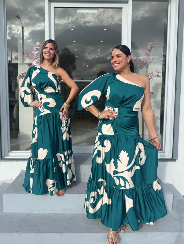 Teal Printed Exclusive Collection Dress