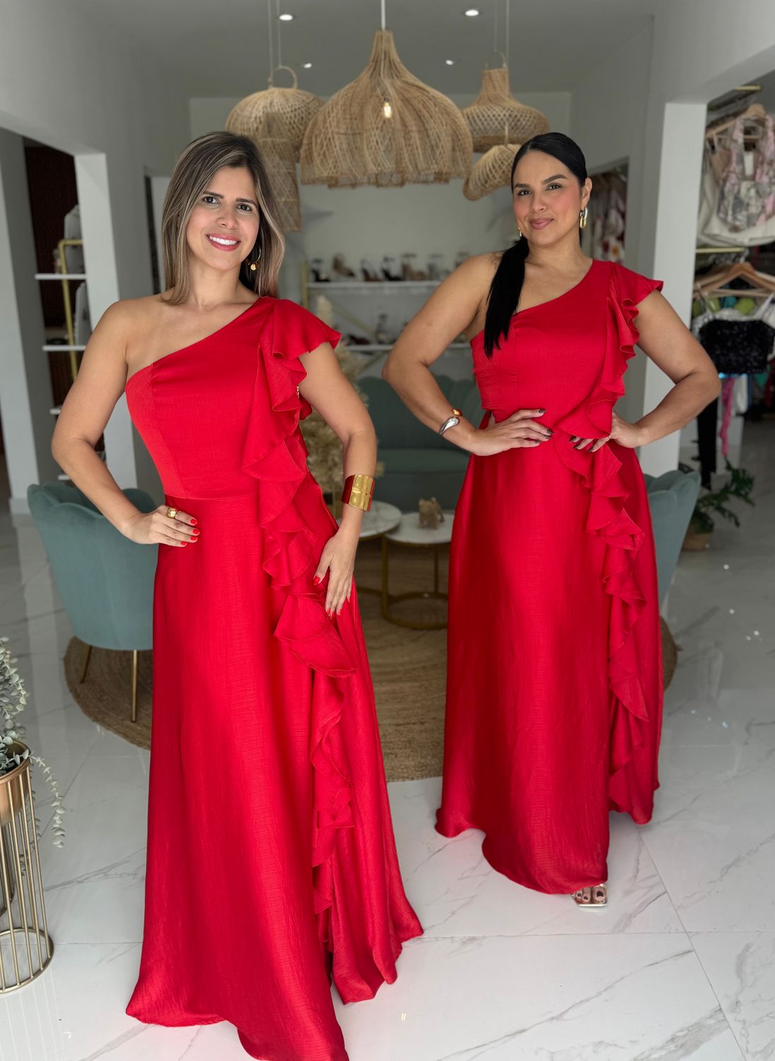 Red One Shoulder Exclusive Formal Dress