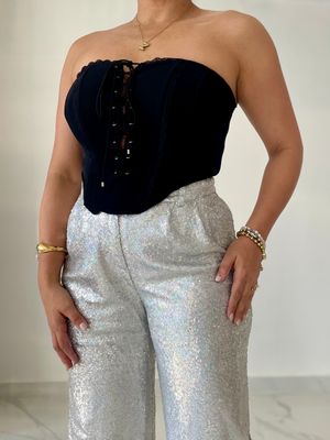 Silver Sequin Pant