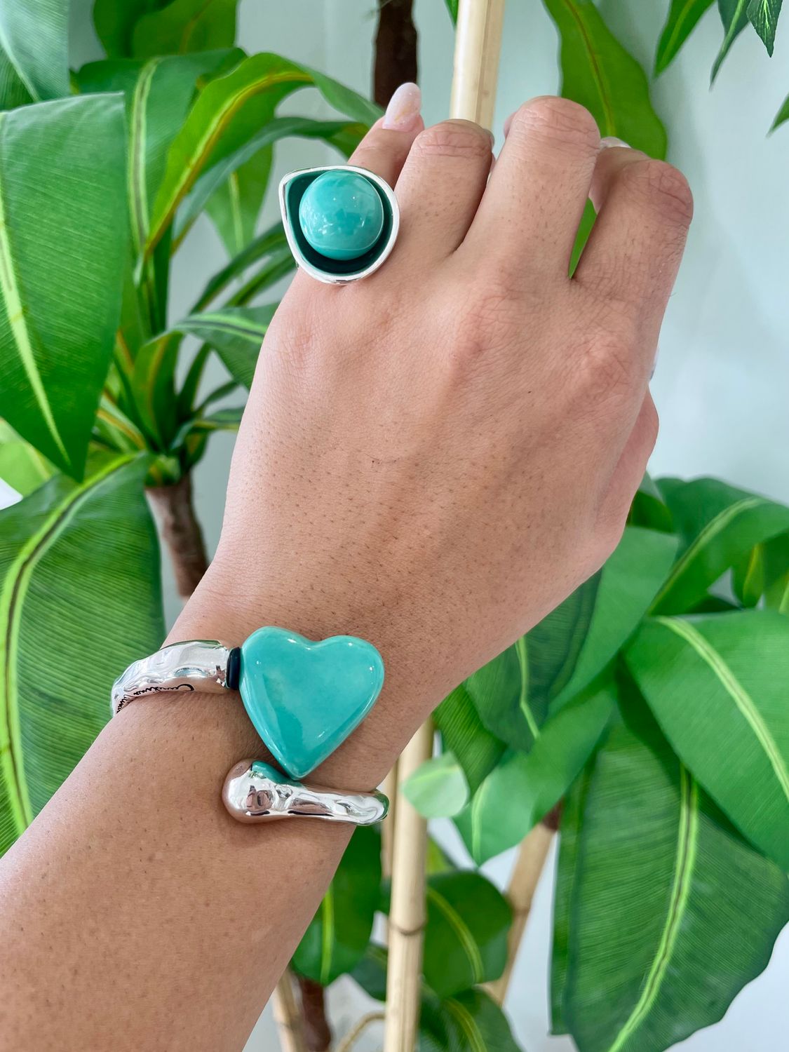 Turquoise Heart Bracelet Set
