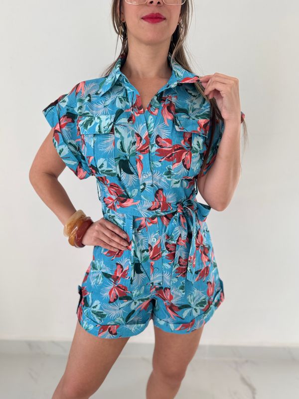 Tropical Blue Romper