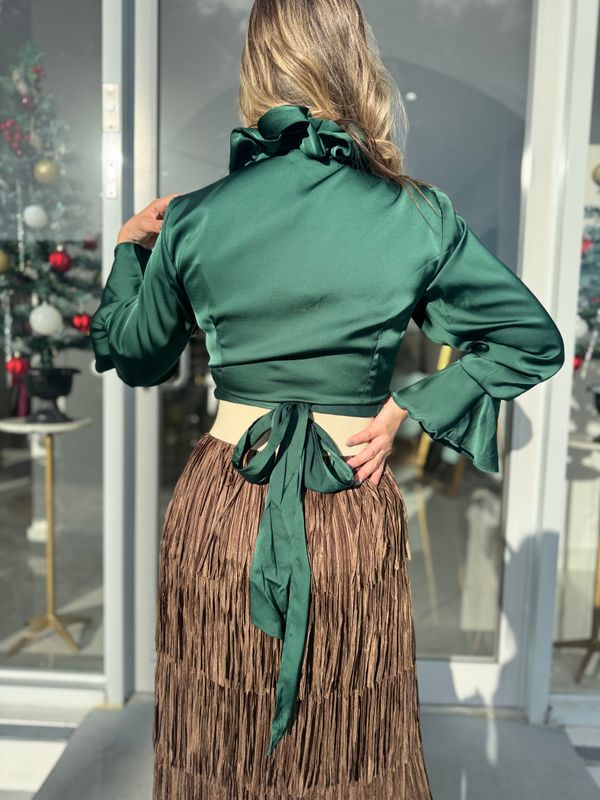 Hunter Green Elegant Blouse