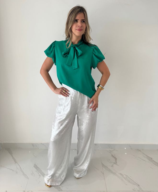 Silver Plate High Waisted Pant