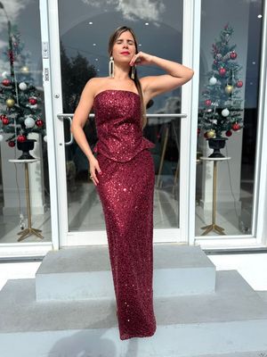 Shiny Burgundy Formal Set