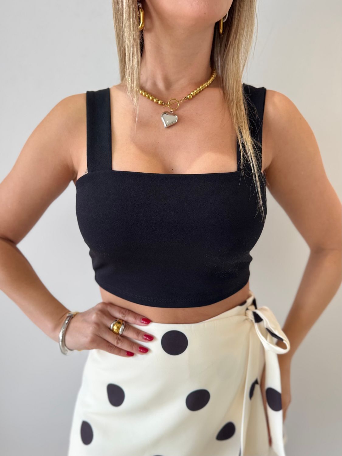 Black Basic Crop Top