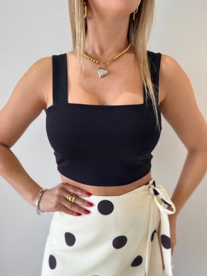 Black Basic Crop Top