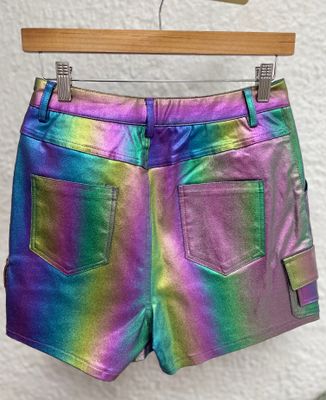 Rainbow metallic short pant