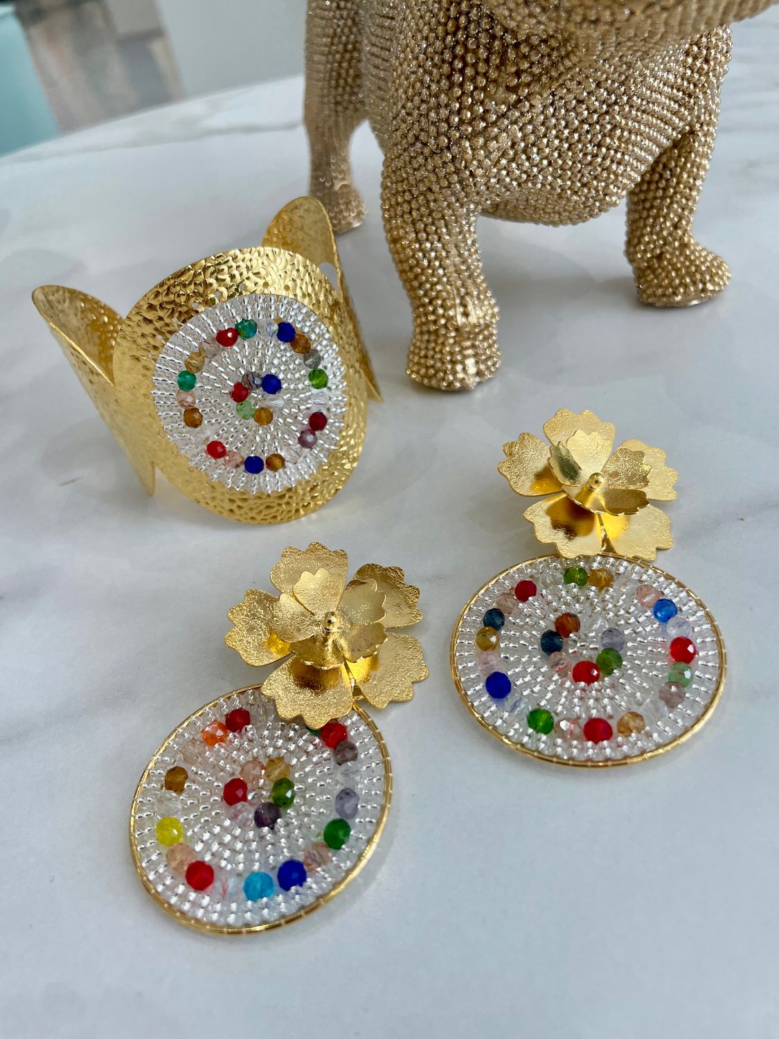 Colorful &amp; Gold Earrings Set