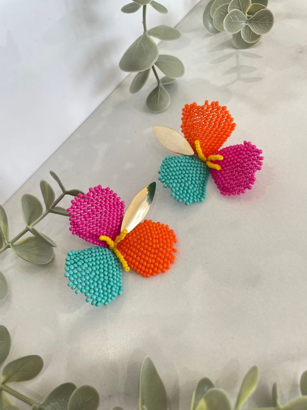 Tricolor Flower Earrings