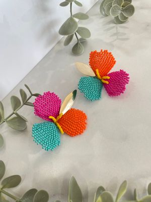Tricolor Flower Earrings