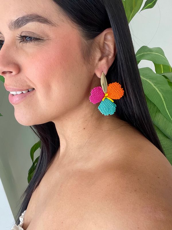 Tricolor Flower Earrings