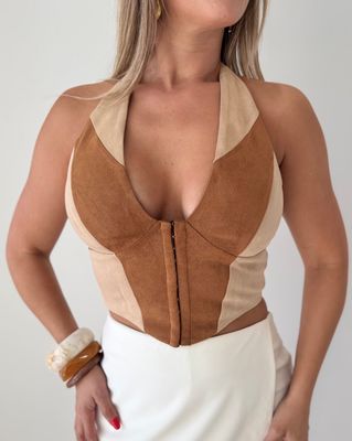 Two Tone Camel Bustier