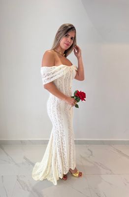 Off Shoulder Lace Long Dress