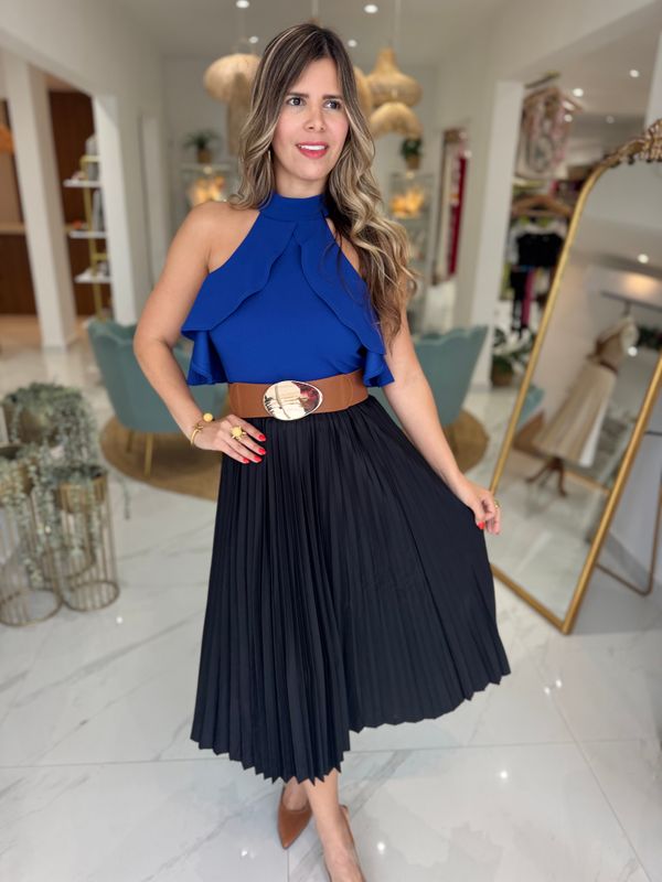 Royal Blue Ruffles Bodysuit