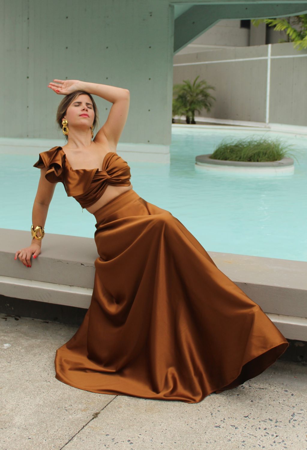 Mocha Formal Skirt Set Nostrum Brand