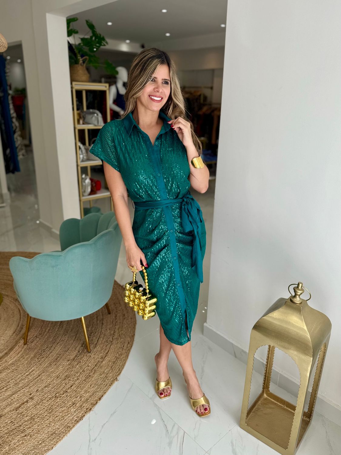 Green Emerald Cocktail Dress