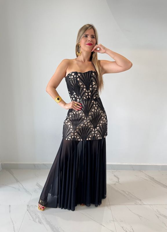 Black Vintage 2 in 1 Formal Dress