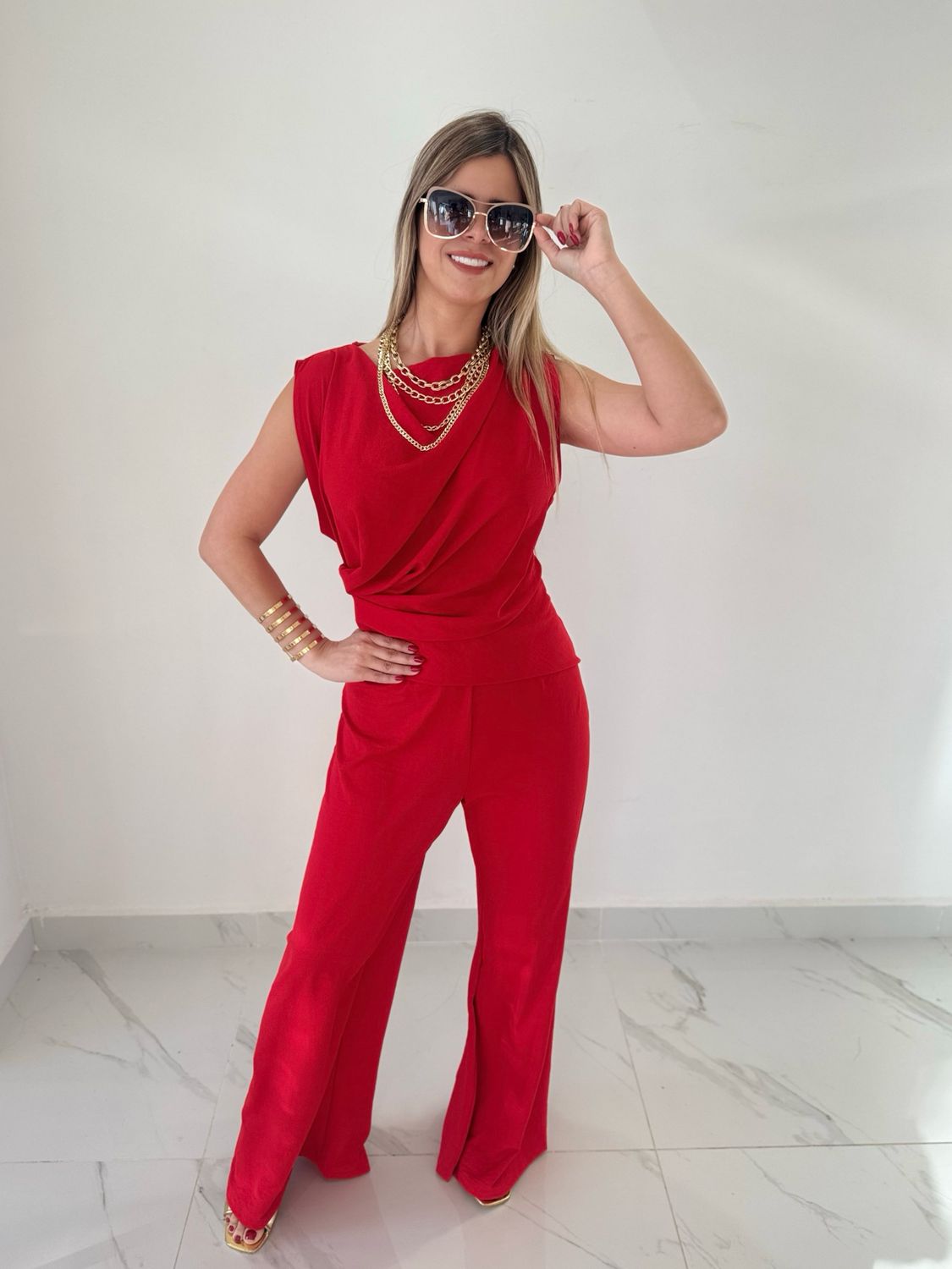 Red Elegant Jumpsuit