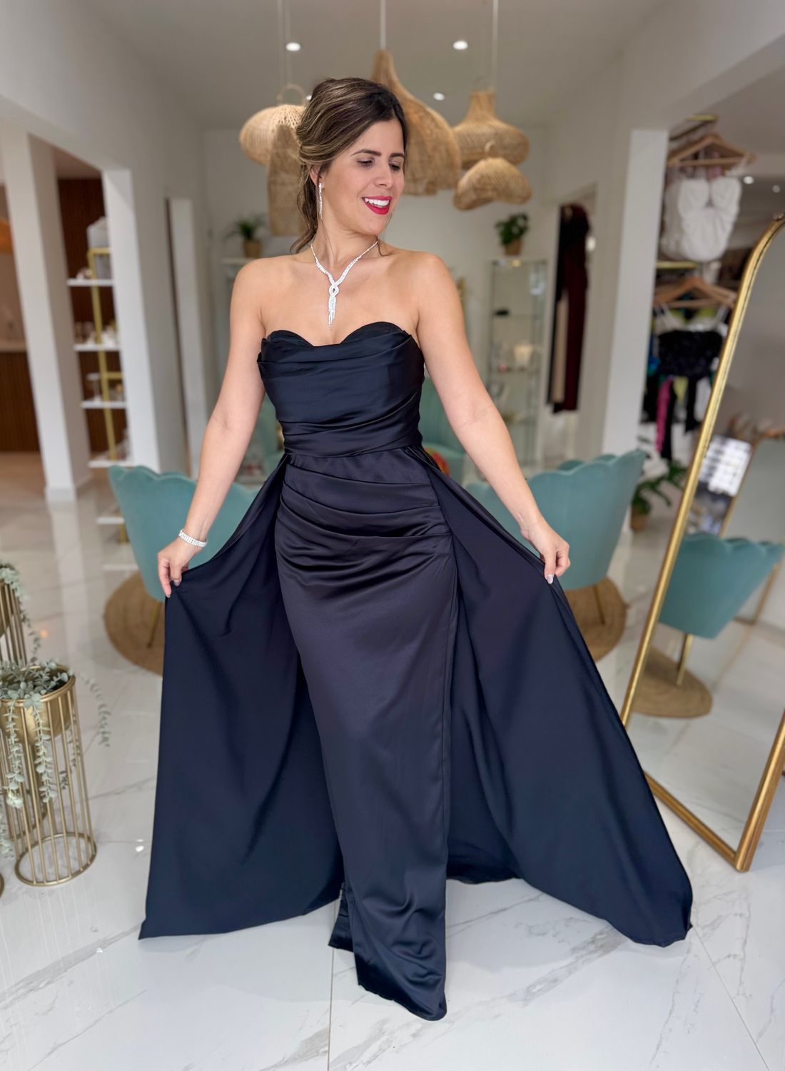 Black Strapless Formal Dress