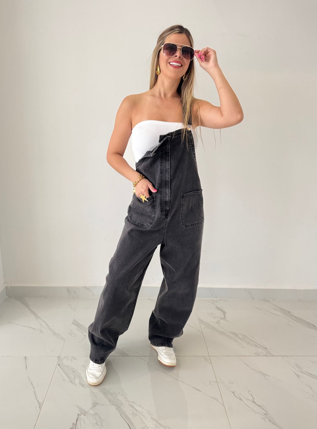 Black Denim Overall