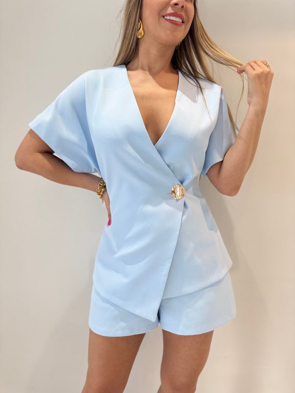 Light Blue Short Pant Set