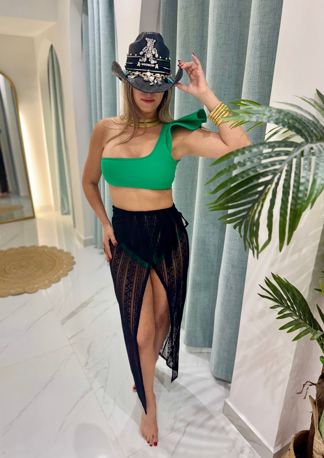 Black Lace Cover Up Skirt