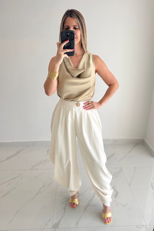 Bone White Aladdin Pant