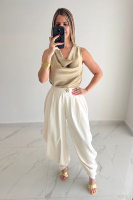 Bone White Aladdin Pant