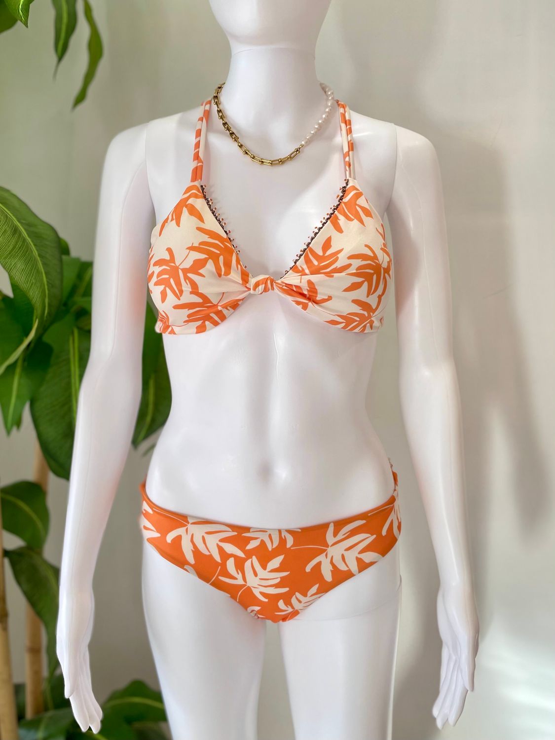 Orange Tropi Printed Bikini