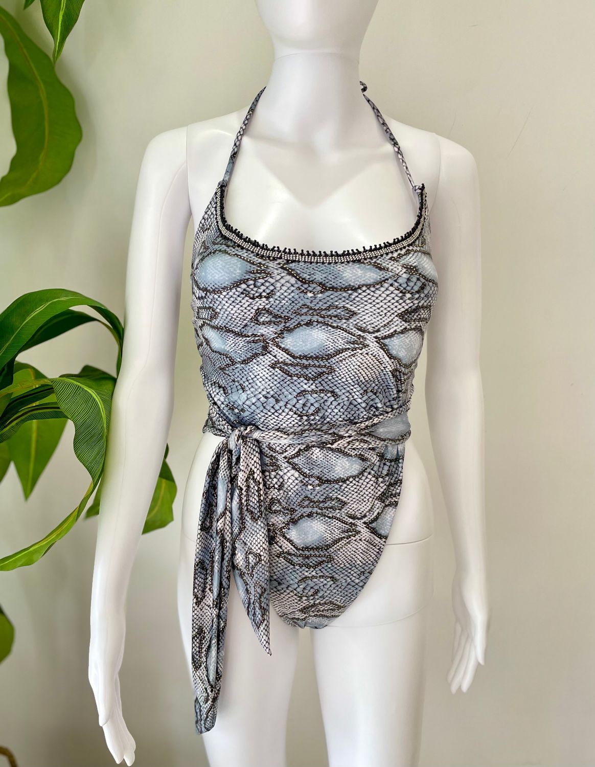 Snake Print One Piece Swimsuit