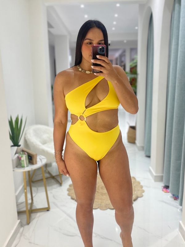 Bright Yellow One Piece Swimsuit