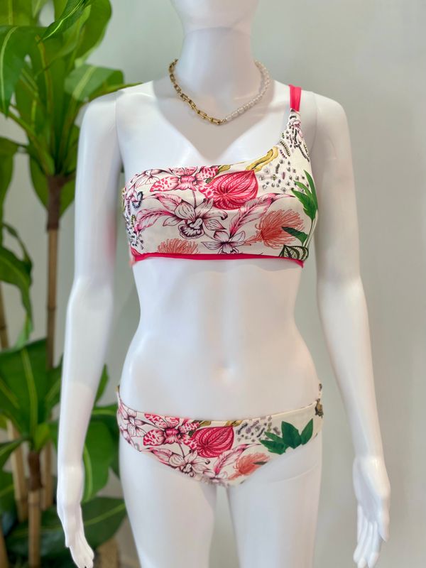 One Shoulder Tropical Bikini